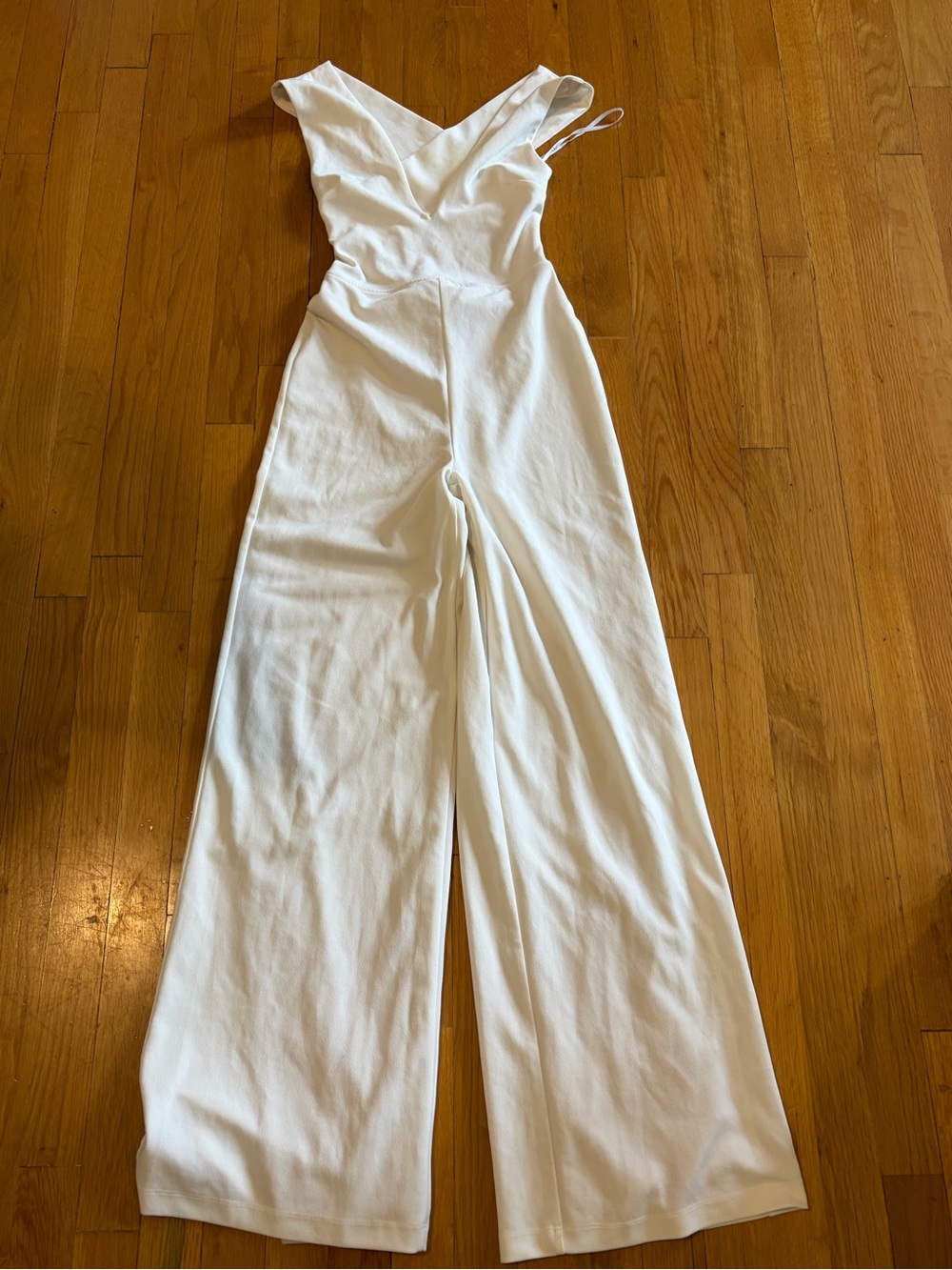 Lulu's Off White Wide-Leg Crossback Jumpsuit